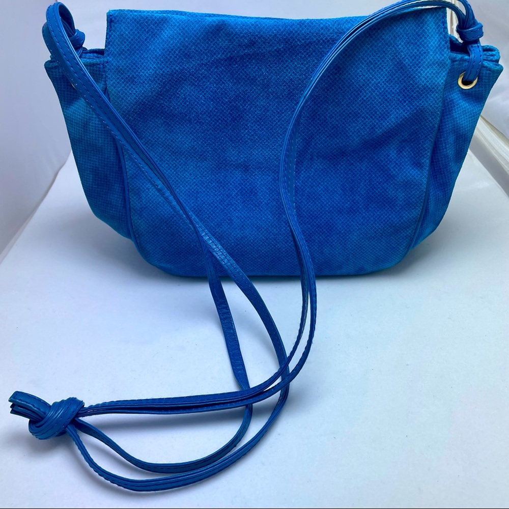 Vintage Bottega Veneta Blue Suede Leather Hobo Handbag